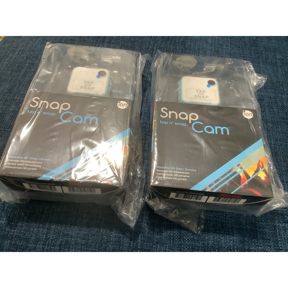 NEW SET OF 2 ION TAP N' SNAP CAM WEARABLE HD VIDEO CAMERA 1045 (BLACK)